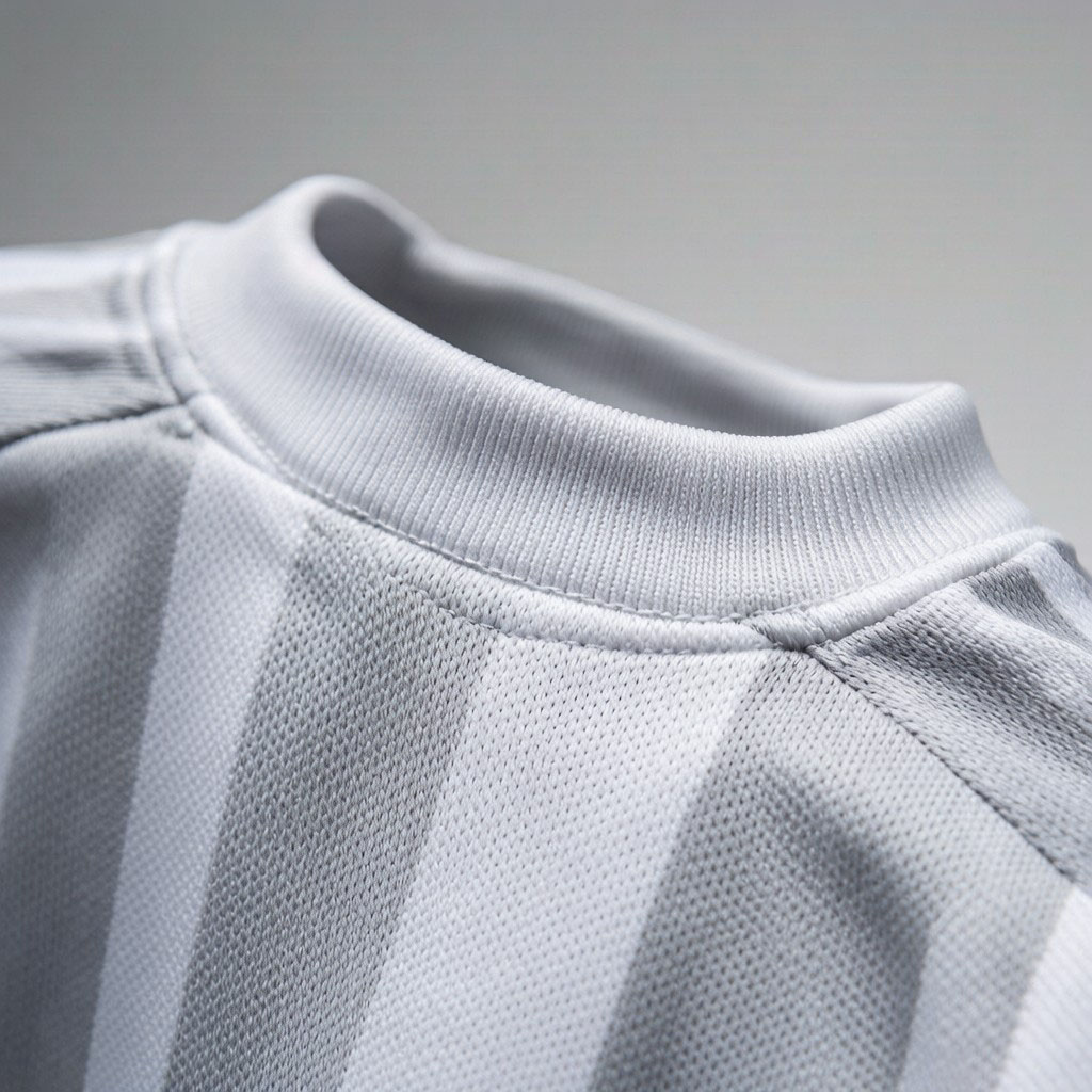 Jersey collar stitching detail